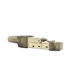 SFTP Tool-less RJ45 Connector Tool-free Shielded Cat6a Cat7 Field Connection Modular Plug