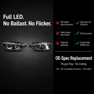 Para <span class=keywords><strong>BMW</strong></span> Serie 3 F30 F35 Conjunto de Faros Delanteros LED Completos OE 63117419633 63117419634 Plug and Play Angel Eye DRL 320i 330i - Product Image 2