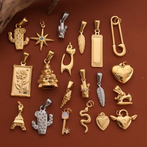 Ciondoli e Charms di Gioielleria Fashion in Acciaio Inossidabile Impermeabile Placcato Oro 18k PVD per Creazione di Gioielli Bracciali e Collane Fai da Te - Product Image 6