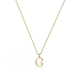 قلادة عصرية لطيفة شخصية 14 قيراط بحروف ذهبية على شكل حرف H قلادة ضيقة مع سلسلة صندوق للنساء - Product Image 4