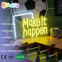 Neonawall Make It Happen, enseigne au néon LED USB personnalisable IP65 pour la décoration de salle de sport, salle de jeux et cadeaux de motivation pour athlètes