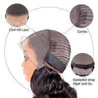 Perruque Avant en Dentelle SDD Ondulée Vierge Vietnamienne Bouncy à Boucles Ressort HD Frontale Cheveux Humains pour Femmes