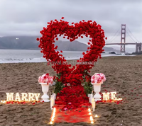 Décoration de mariage style Saint-Valentin français, arche florale en forme de cœur blanc pour événements de mariage et de demande en mariage