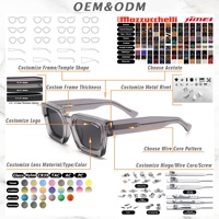 Lunettes de soleil personnalisées avec logo 3D en métal, lunettes de soleil carrées de luxe haut de gamme, en acétate épais, polarisées, pour hommes et femmes