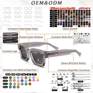 Kính mát 2024 tùy chỉnh 3D kim loại logo cao cấp sang trọng vuông thời trang dày Acetate Kính mát phân cực cho Mens phụ nữ - Product Image 6