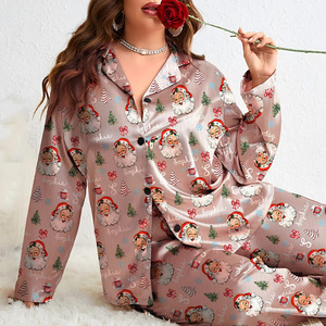 In theo yêu cầu tùy chỉnh sữa lụa dài tay áo đồ ngủ bán buôn nút xuống ngủ Pijama 2 pcs Femme Pyjama phụ nữ Pajama Set - Product Image 5