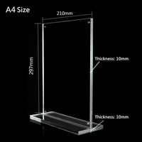 Support de table vertical personnalisé avec logo d'entreprise, format A3/A4/A5, cadre de menu en acrylique, porte-enseigne publicitaire magnétique