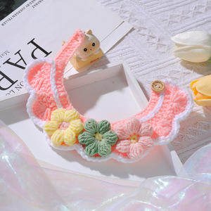 Precio barato amarillo azul Rosa Linda flor perro tejer bufanda cuello de lana decoración bufanda hecha a mano - Product Image 4