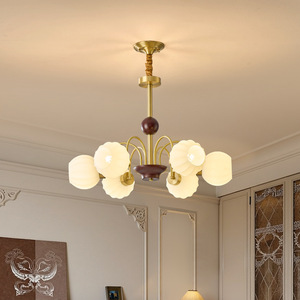 Lámpara de araña de estilo vintage francés, fuente de luz LED E27, iluminación redonda de múltiples cabezales para el hogar, para sala de estar, dormitorio, comedor - Product Image 3
