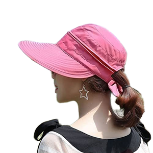 Chapeau de soleil d'été pour femme avec visière amovible et fermeture éclair, idéal pour la randonnée et le cyclisme en extérieur - Product Image 3