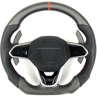 Volant en carbone véritable pour Volkswagen Golf8 MK8 Passat Touareg Tiguan Polo GTD GTS GTE R-Line CC Volant de voiture