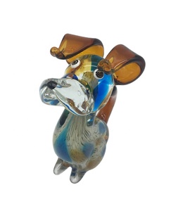 High Quality Blown Glass Handmade Dog Sculpture for Decorative Purpose