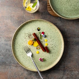 YAYU Vintage Vaisselle <span class=keywords><strong>Portugal</strong></span> Coloré Mat Café Porcelaine Apéritif Plat De Service Assiette Vert Assiettes En Céramique pour Restaurant - Product Image 3