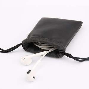 Estuche de Cuero PU Negro con Doble Cordón para Micrófono y Auriculares con Protección Duradera - Product Image 2