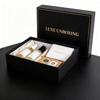 Boîte cadeau de luxe rigide avec couvercle et base, insert personnalisé pour coffret cadeau d'entreprise, emballage de marque pour produits cosmétiques et soins de la peau, vente en gros