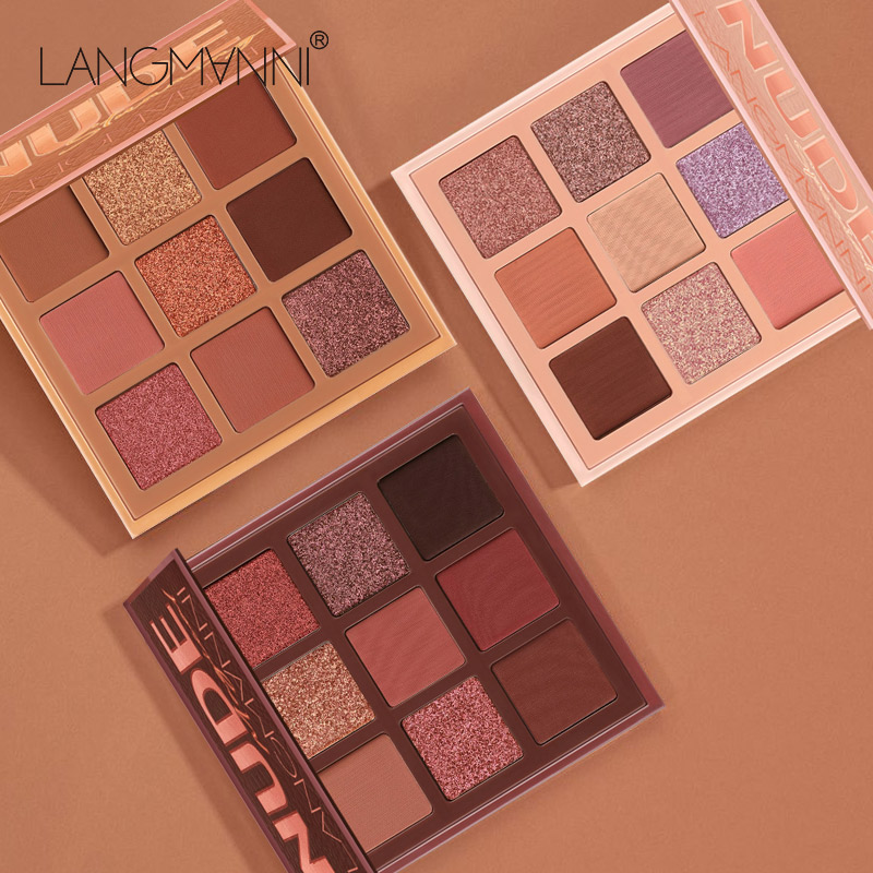 Langmanni 9 видов цветов Палитра теней для век телесного цвета матовая стойкая водостойкая нелетящая Пудра Косметика для макияжа