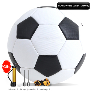 Durable Size 5 Soccer <b>Ball</b> Black White Glossy Surface Football with Inflator Pump Needles <b>Net</b> Bag Gift Set - Product Image 6