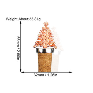 Pink Christmas Tree Cork <b>Wine</b> Stopper Metal Decorative Bottle Summer 2024 Fresh Cute Style - Product Image 4
