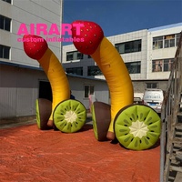 Installation gonflable robuste pour foire d'art, événement extérieur, sculpture gonflable personnalisée en forme d'organe phallique, fruit ou pénis gonflable