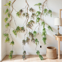 Guirlande artificielle en eucalyptus en plastique de 160 cm de long, vigne verte pour les arrangements de Noël, les mariages et la décoration des centres commerciaux