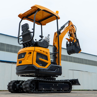 Mini excavateur compact de 1.8 tonnes avec zéro oscillation de queue pour la construction et l'aménagement de l'espace serré