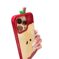 Coque de téléphone portable 3D amusante en forme de pomme rouge pour Apple 17 Air, compatible avec les modèles Apple 16, 15, 14, 13 Pro Max, 12 Plus – Nouvelle collection mignonne
