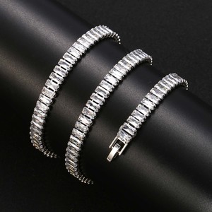 Colar de Corrente Tennis Banhado a Ouro/Prata Estilo Hip Hop com Zircônias Baguete Cravejadas de 7mm – Lançamento Quente - Product Image 5