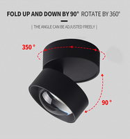 Spot LED de plafond moderne en aluminium réglable et pliable avec lentille convexe AC 12W/18W pour usage domestique