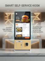 Kiosque de paiement 21,5 pouces Android/Win tactile en libre-service pour la commande dans les restaurants, systèmes de point de vente avec lecteur de code QR