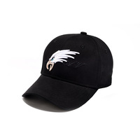 Topi Baseball Unisex 6 Panel Model Baru Seri Black Eagle, Pinggiran Melengkung, Bahan PVC, Dapat Disesuaikan, Bordir, Gesper Logam, Cocok untuk Empat Musim