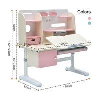 Bureau d'apprentissage ergonomique multifonctionnel en bois moderne pour enfants avec table d'étude intelligente à hauteur réglable pour usage scolaire