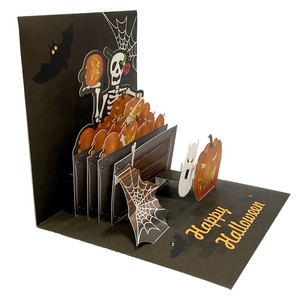 Tarjeta Pop-Up 3D Hecha a Mano con Diseño de Calavera, Rosa Roja y Cadena para el Día de Muertos - Product Image 4