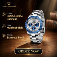 Montre pour homme PAGANI DESIGN 1644, montre de luxe étanche pour homme avec chronographe, date, aiguilles lumineuses, montre-bracelet à quartz