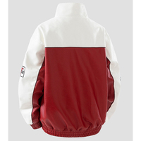 Blouson en cuir PU style motard, patchwork assorti, broderie, style urbain, élégant, unique, polyvalent, décontracté