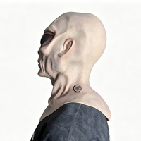 Masque de visage d'alien pour fête d'Halloween, design personnalisé en usine, drôle, cosplay, masque de tête en silicone réaliste fait à la main, haute qualité