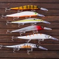 Jerkbaits pour basse avec hameçon triple moyen plongée méné leurre de pêche dur appât artificiel balançoire basse leurre Jerkbait pêche
