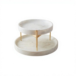 <b>Two</b> <b>Tier</b> Marble <b>Cake</b> Pastry Server Superior Quality White Color Chocolates Serving <b>Stand</b> At Cheapest Price - Product Image 1