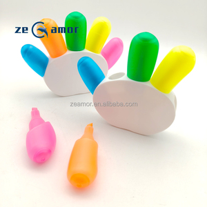 Zeamor <span class=keywords><strong>Kawaii</strong></span> <span class=keywords><strong>dessin</strong></span> stationnaire nouveau personnalisé créatif 5 couleurs mignon Mini ongle doigt <span class=keywords><strong>surligneur</strong></span> pour les affaires et l'école - Product Image 4