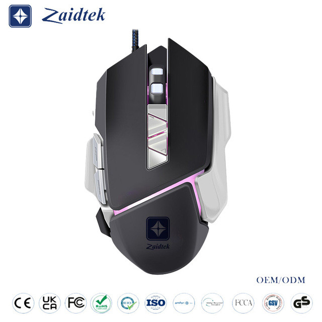 Professional 7-Button Wired Gaming Mouse with 3200 DPI Adjustable 4 LED RGB Lights Ergonomic ABS Design for PC Laptop Windows