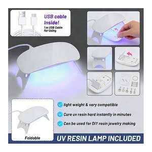 TOYSRUNNER Kit de Manualidades DIY, Lámpara LED UV de Cristal Transparente, Moldes de Silicona, Láminas Brillantes, Flores, Joyería, Colgantes, Pendientes, Llaveros - Product Image 2