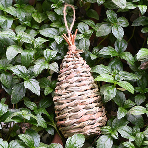 Nid d'oiseau tissé à la main en paille, forme irrégulière, ornement suspendu pour jardin, pour oiseaux, taille moyenne - Product Image 3