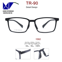 Montura Óptica Cuadrada Sólida TR-90 Clásica, Talla 54-18-145, para Uso en Laboratorio, Gafas Ligeras para Corrección de Miopía