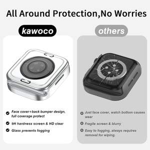 PC galvanoplastie plein écran étanche protecteur montre housse pour <span class=keywords><strong>Apple</strong></span> <span class=keywords><strong>Watch</strong></span> série 9 8 <span class=keywords><strong>7</strong></span> 6 breloques lumineuses étui de <span class=keywords><strong>Protection</strong></span> - Product Image 5