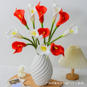 Fleur artificielle Calla Lily Pu à longue tige, grande fleur décorative à tige unique, toucher réaliste, pour mariage et décoration intérieure - Product Image 1
