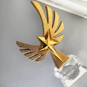 Trophée en cristal K9 en forme d'étoile dorée, plaque vierge en verre pour souvenir ou cadeau - Product Image 2
