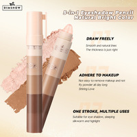 Crayon fard à paupières 5-en-1 minéral métallique scintillant haute pigmentation, waterproof longue tenue, illuminateur et crayon effet serre-lèvres pour maquillage facile