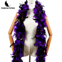 Écharpe en plumes de dinde noires de 80g, type Chandelle, pour la décoration de fêtes à domicile, Noël, les loisirs créatifs, les vêtements, les costumes, les robes de danse et les accessoires.