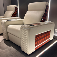 Canapé VIP moderne de luxe pour home cinéma, meubles en bois avec éclairage de réfrigération pour salle de théâtre, école ou villa