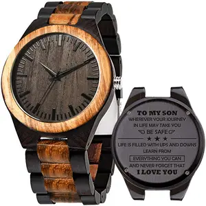 Anniversary Gifts for Him Her Personalized Engraving Customized Logo Relogio Masculino Natural Wood Watch Men Quartz Watches