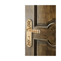 Poignée de porte sculptée de villa de luxe européenne légère avec serrure de chambre intérieure en bois silencieuse Matériau en cuivre direct d'usine
